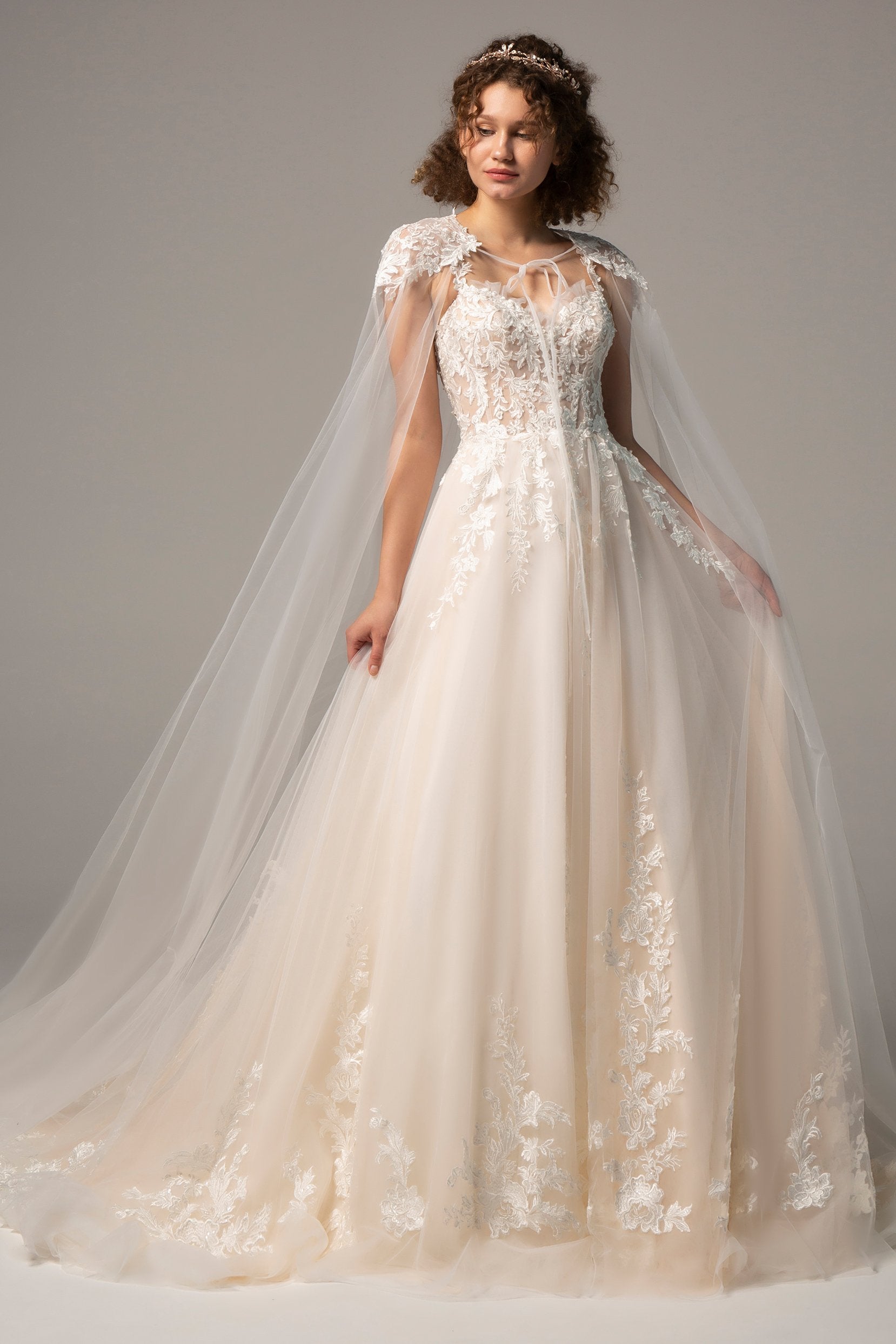 French Bustle Wedding Dress Chapel Train