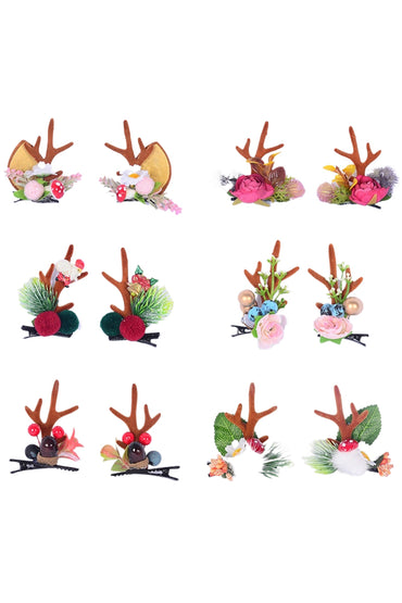 Christmas simulation antler hairpin on clip adult children decorative top clip hair accessories 848976050282