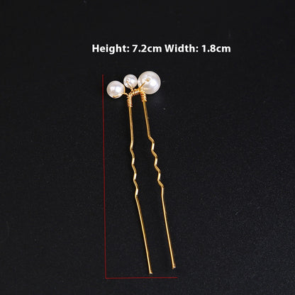 U-shaped Pearl Brida Hairpins 6 piece 684476301257