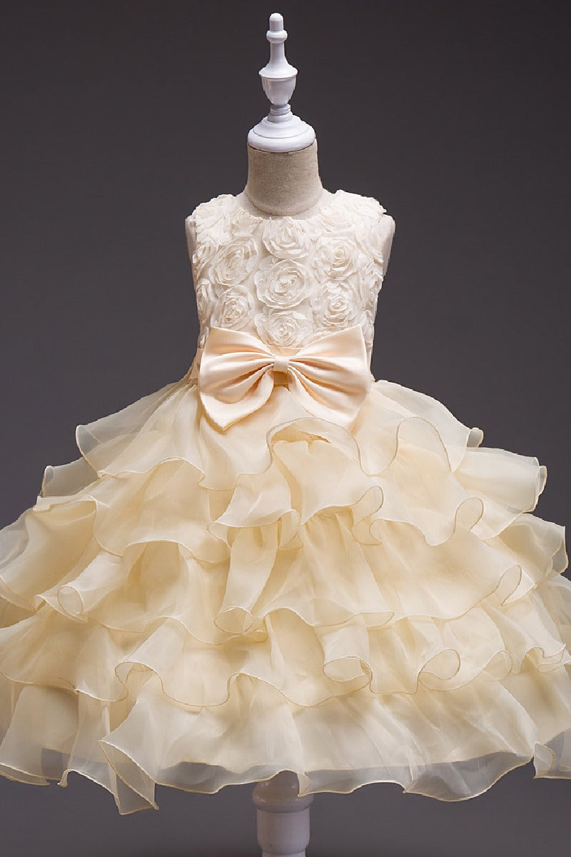 Ball Gown Scoop Neck Sleeveless Mini Organza Flower Girl Dresses 547048188211