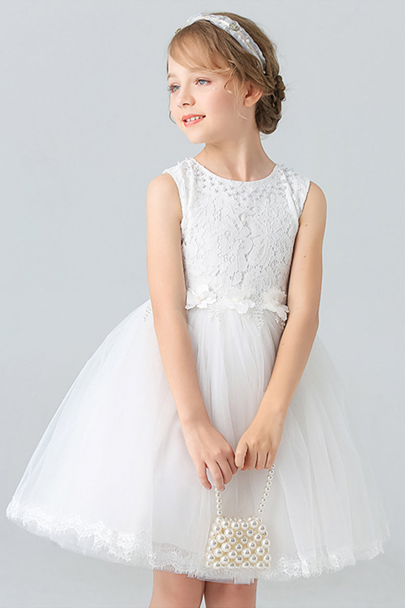 Ball-Gown Scoop Neck Sleeveless Mini Tulle Flower Girl Dresses 729126795007