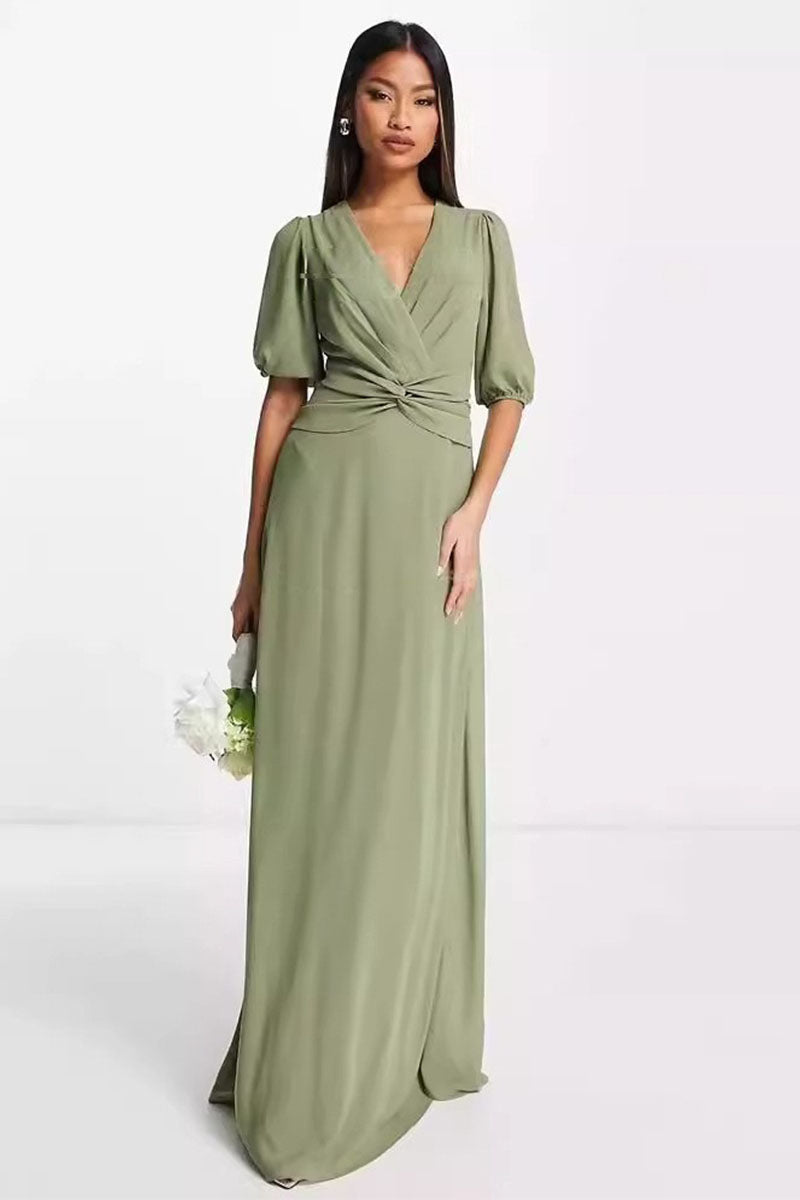 A-Line Maxi Chiffon Bridesmaid Dress 837521191592