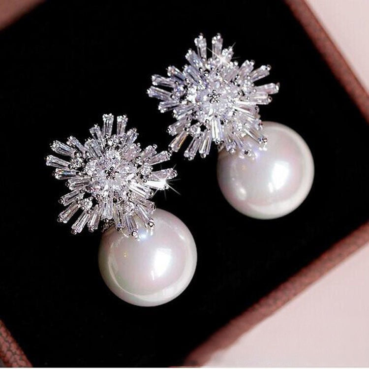 925 Silver needle shell pearl earrings 44806862656