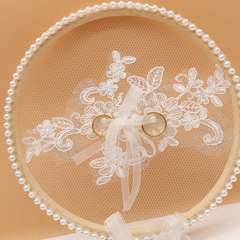 Bow lace handmade creative ring pillow embroidery hoop 598565755946