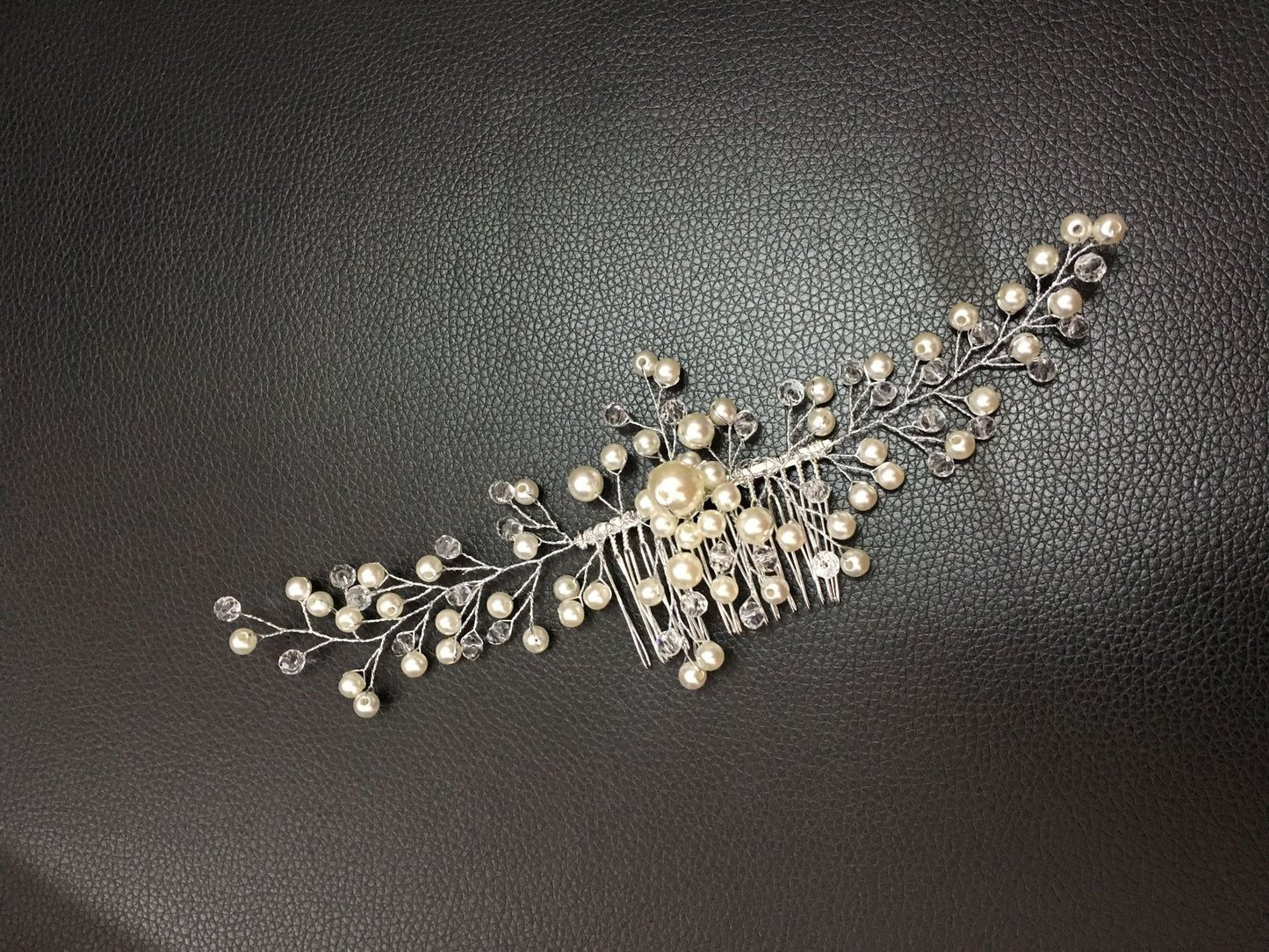 Bridal handmade hair accessories pearl comb 591834062390