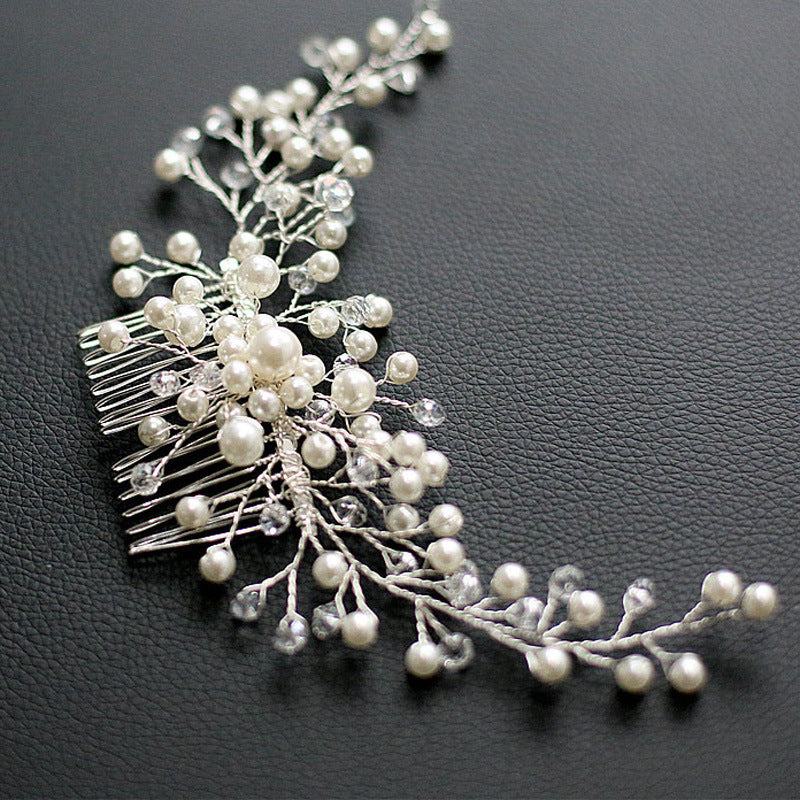 Bridal handmade hair accessories pearl comb 591834062390