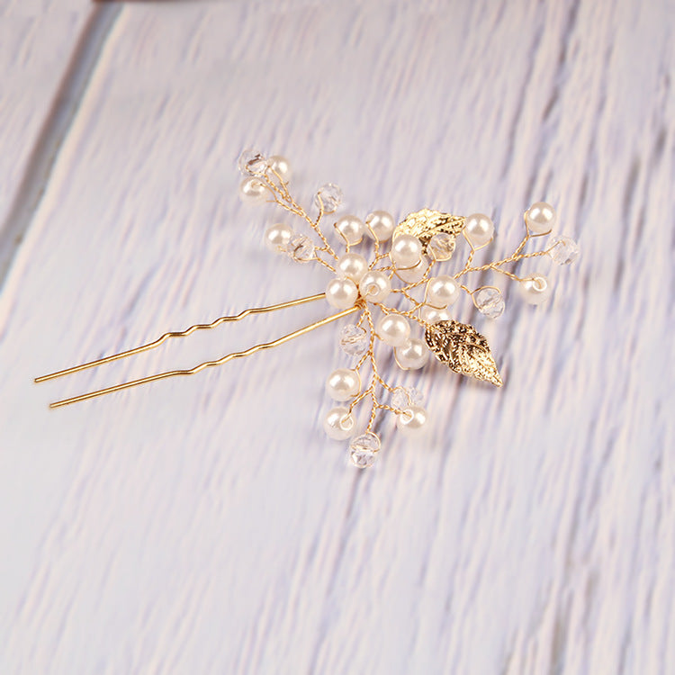 Gold Bridal Headwear Handcrafted Leaf Hair Accessories Wedding Hair accessories Hairpin set of 2 603338141625