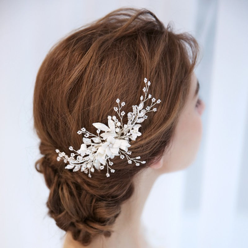 Handmade flowers for the bride Combs pearl headband wedding dress accessories 606964140214