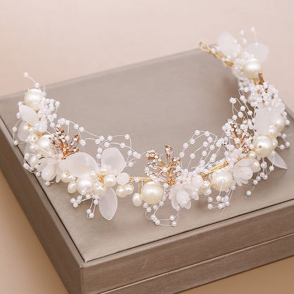 White bridal pearl Headpieces wedding accessories 609189851037