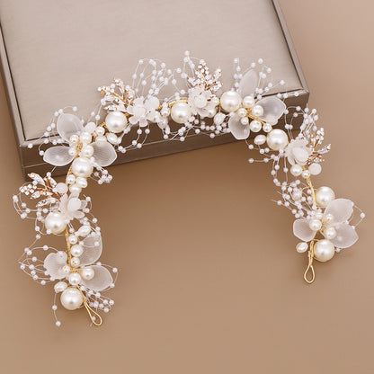 White bridal pearl Headpieces wedding accessories 609189851037