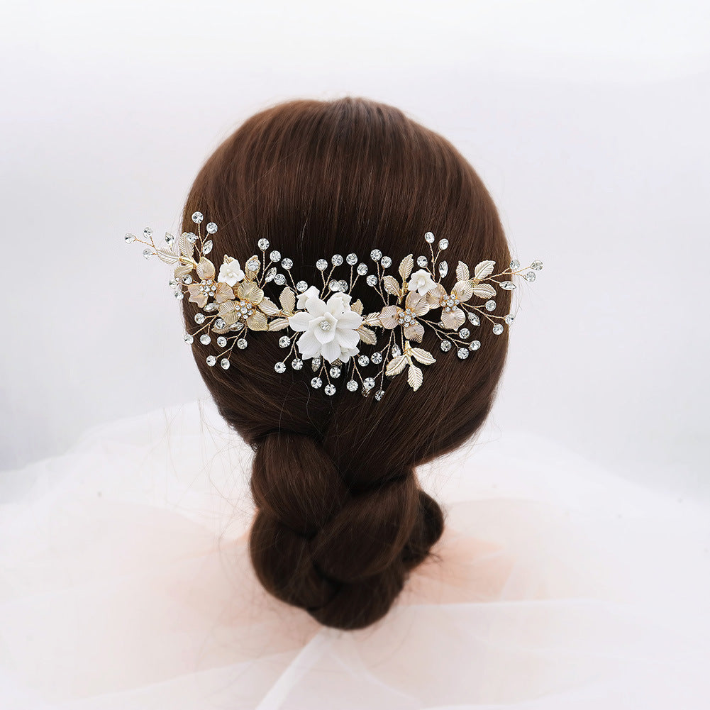 Temperament headdress polymer clay flower handmade hair comb beautiful bride hair comb 610966903102