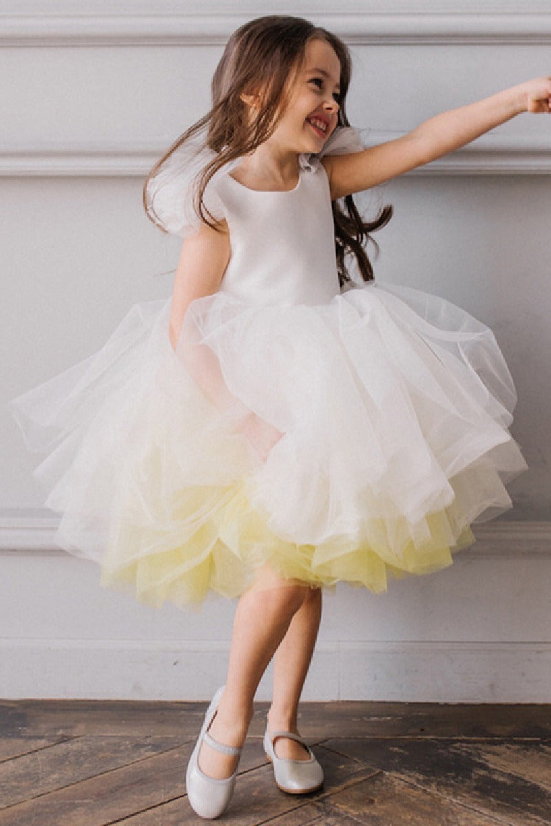 Ball Gown/Princess Scoop Neck Mini  Tulle Flower Girl Dress 707524990790