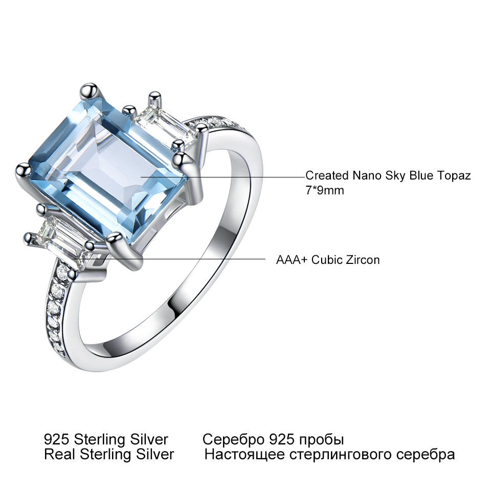 Sea blue topaz ring set with diamond 615734076005