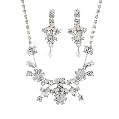 Bridal jewelry set fashion stone necklace earrings set chain 616957922394