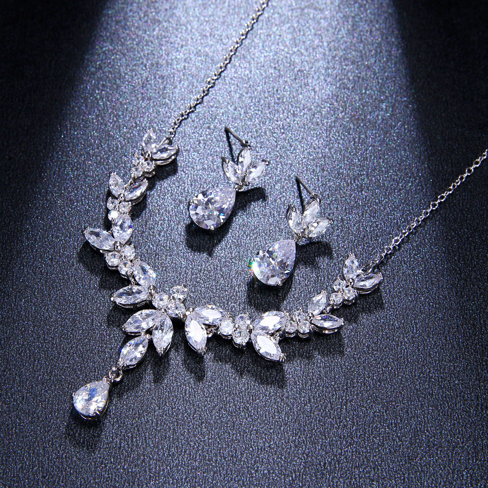 Water Drop Zircon Necklace Bridal Accessory 616165232392