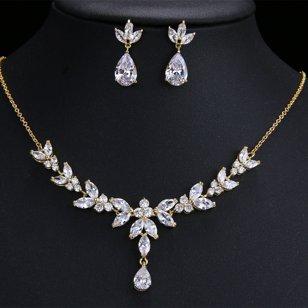 Water Drop Zircon Necklace Bridal Accessory 616165232392