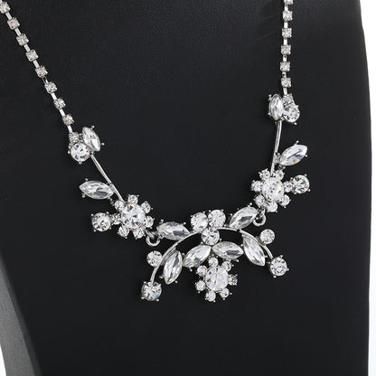 Bridal jewelry set fashion stone necklace earrings set chain 616957922394