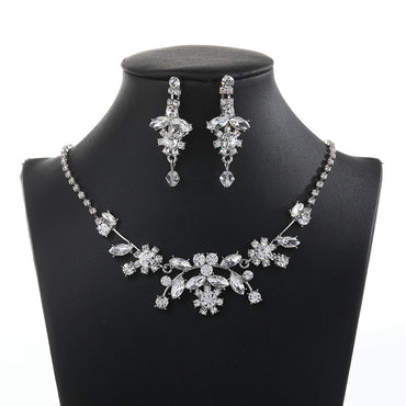 Bridal jewelry set fashion stone necklace earrings set chain 616957922394