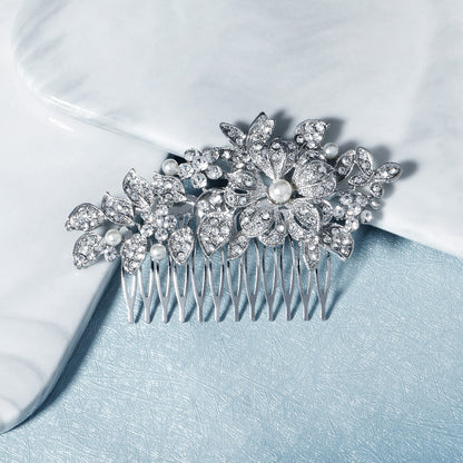 Bridal bridal accessories Vintage alloy flowers set with drill and comb  619249915642