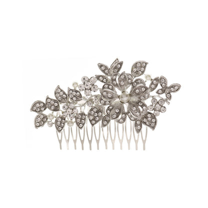 Bridal bridal accessories Vintage alloy flowers set with drill and comb  619249915642