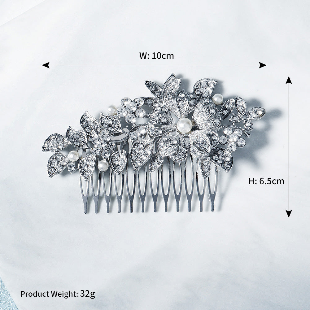 Bridal bridal accessories Vintage alloy flowers set with drill and comb  619249915642