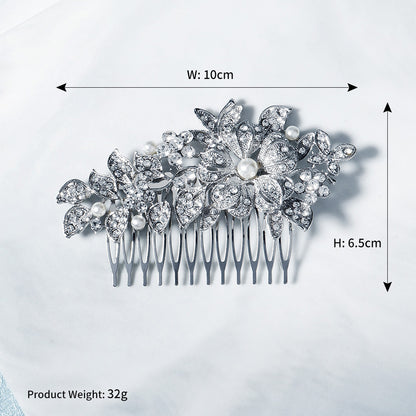 Bridal bridal accessories Vintage alloy flowers set with drill and comb  619249915642