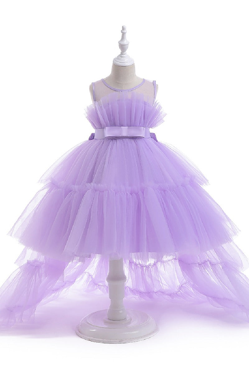 Ball-Gown Square Neckline Knee-Length Tulle Removable tail Flower Girl Dresses 776544998685