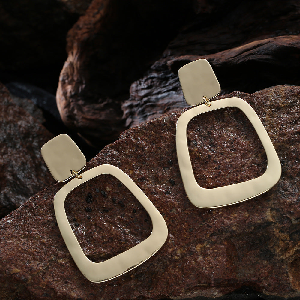 Simple and generous geometric square earring clip earrings 619606937728