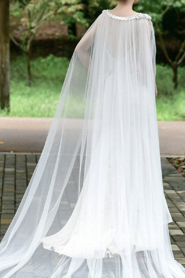 Wedding Cape Long Cape Three-Dimensional Flower Rhinestone 611038068318