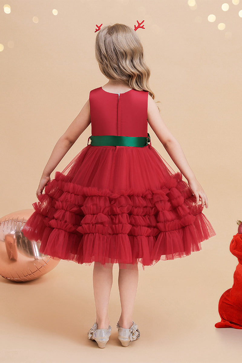 A-Line Mini Satin Tulle  Flower Girl Dress 682877751008