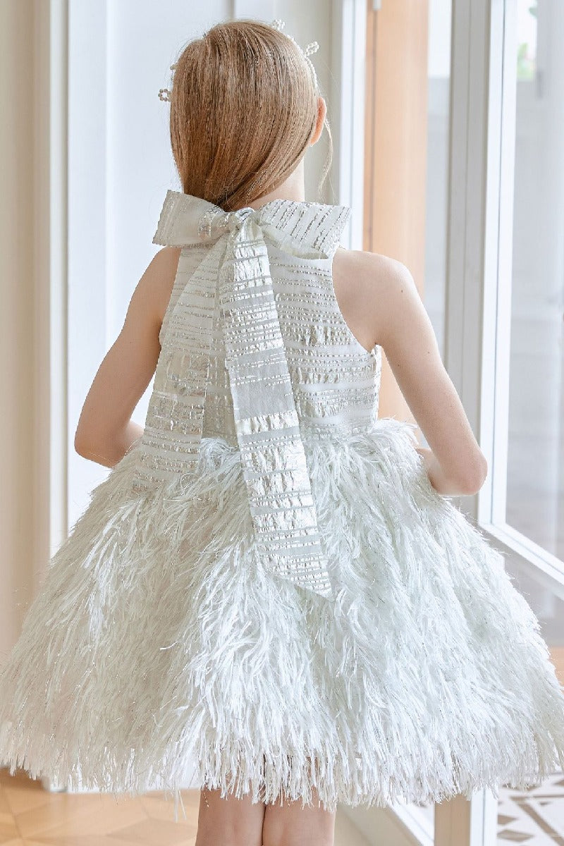 A-Line/Princess High Neck Mini Tulle Flower Girl Dresses 754069047577