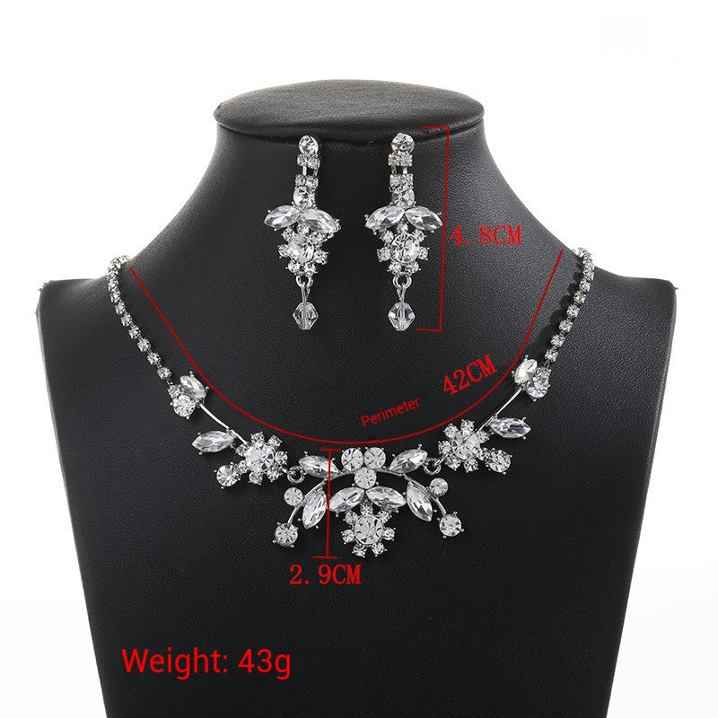 Bridal jewelry set fashion stone necklace earrings set chain 616957922394