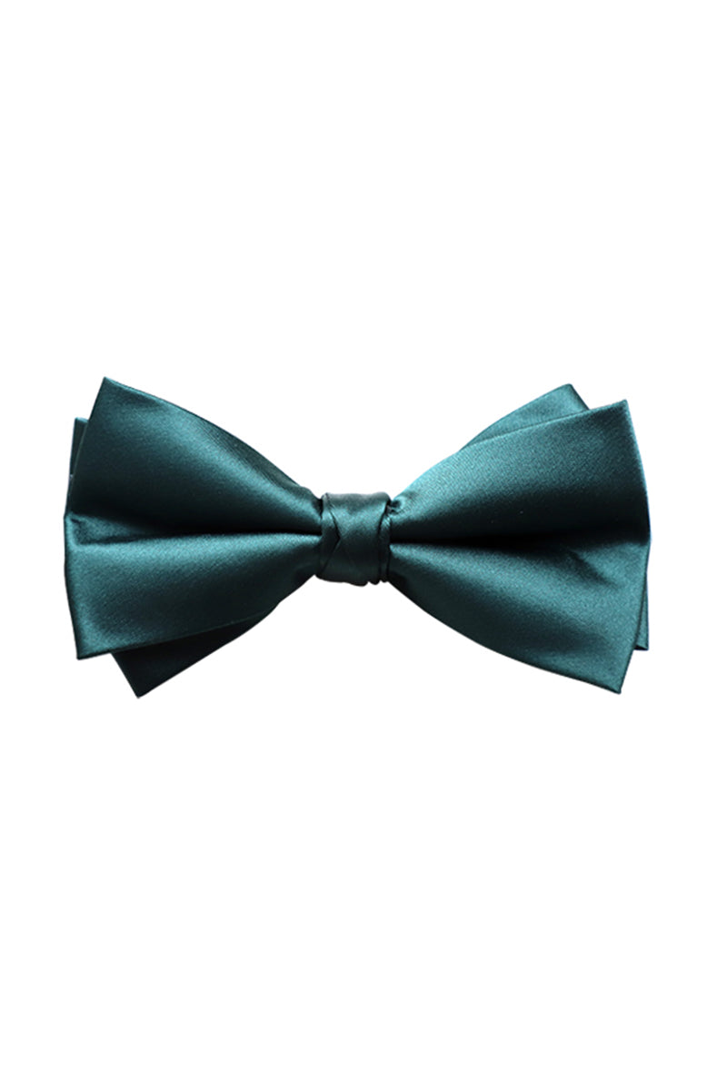 Men's 2-Piece Elastic Silk Like Satin Bow Ties Pocket Square  641989567542