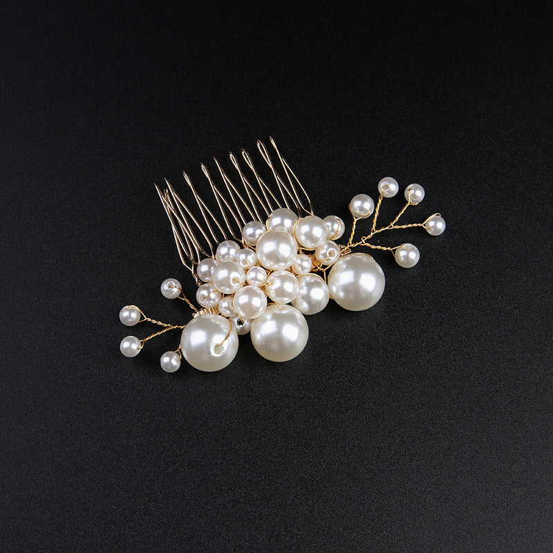 White Pearl Bridal Combs 5 PIeces 632498627705