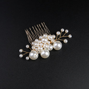 White Pearl Bridal Combs 5 PIeces 632498627705