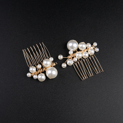 White Pearl Bridal Combs 5 PIeces 632498627705