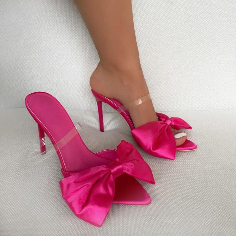 Pointy heels with big bows and stiletto heels shoes 634509707944