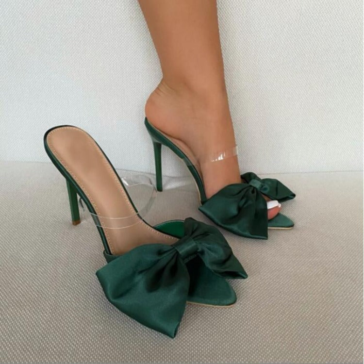 Pointy heels with big bows and stiletto heels shoes 634509707944