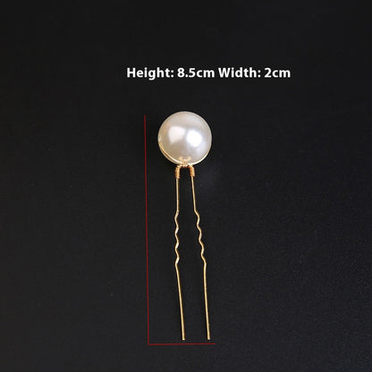 U-shaped Pearl Brida Hairpins 6 piece 684476301257