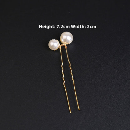 U-shaped Pearl Brida Hairpins 6 piece 684476301257