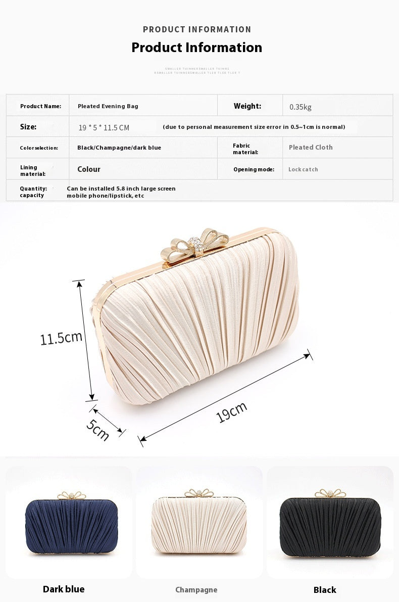 Pleated hand dinner bag Banquet bag Lady socialite evening gown bag 607095743182