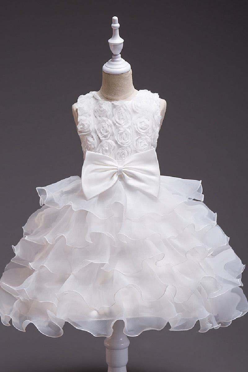 Ball Gown Scoop Neck Sleeveless Mini Organza Flower Girl Dresses 547048188211