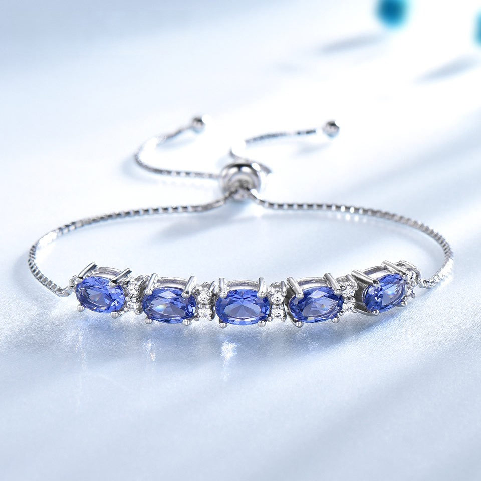 Sterling silver blue Topaz bracelet 615447747239