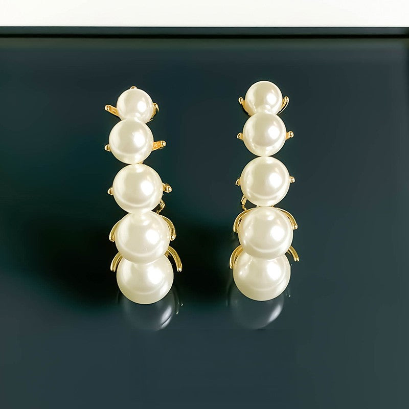 Pearl temperament light luxury high sense earring girl 713489295419