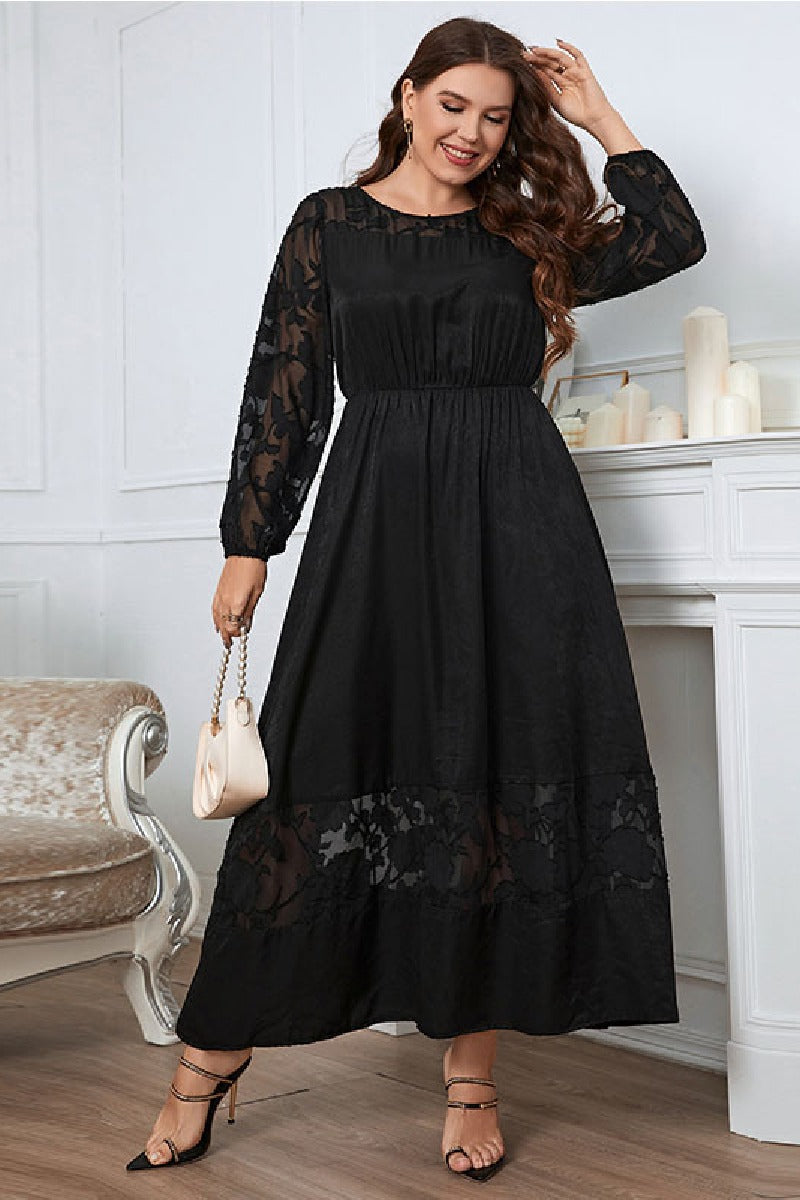 A-Line Ankle Length Lace Dress 683689364893