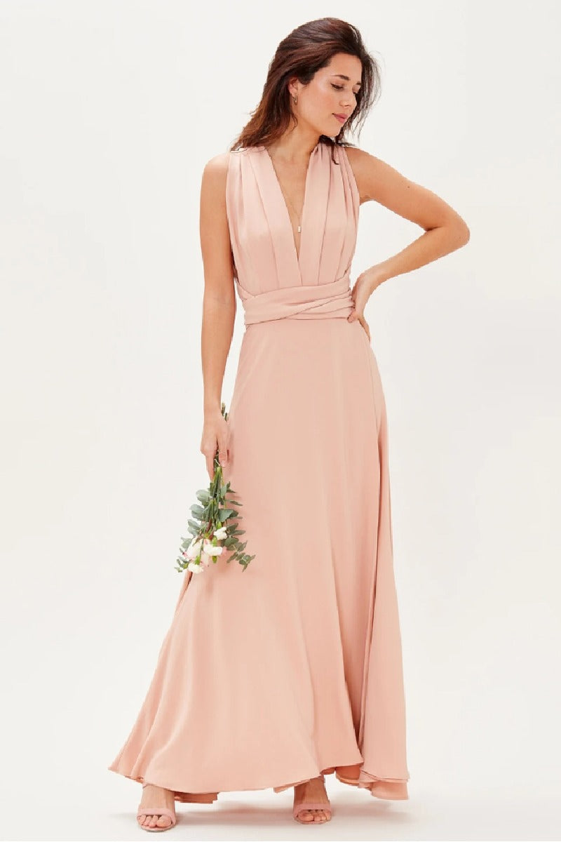 A-Line Maxi  Knitted Fabric Bridesmaid Dress 613443982386