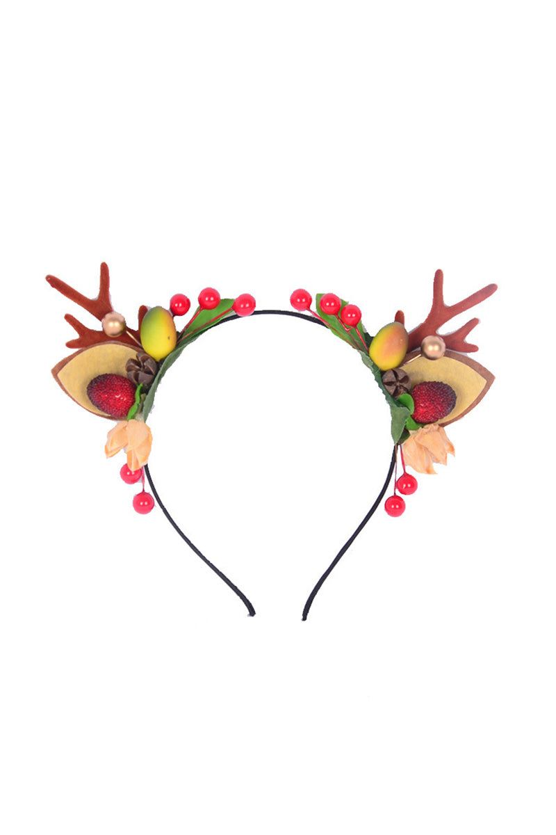 Christmas cat ears Berry headband Holiday party face wash antler headband 849471800595