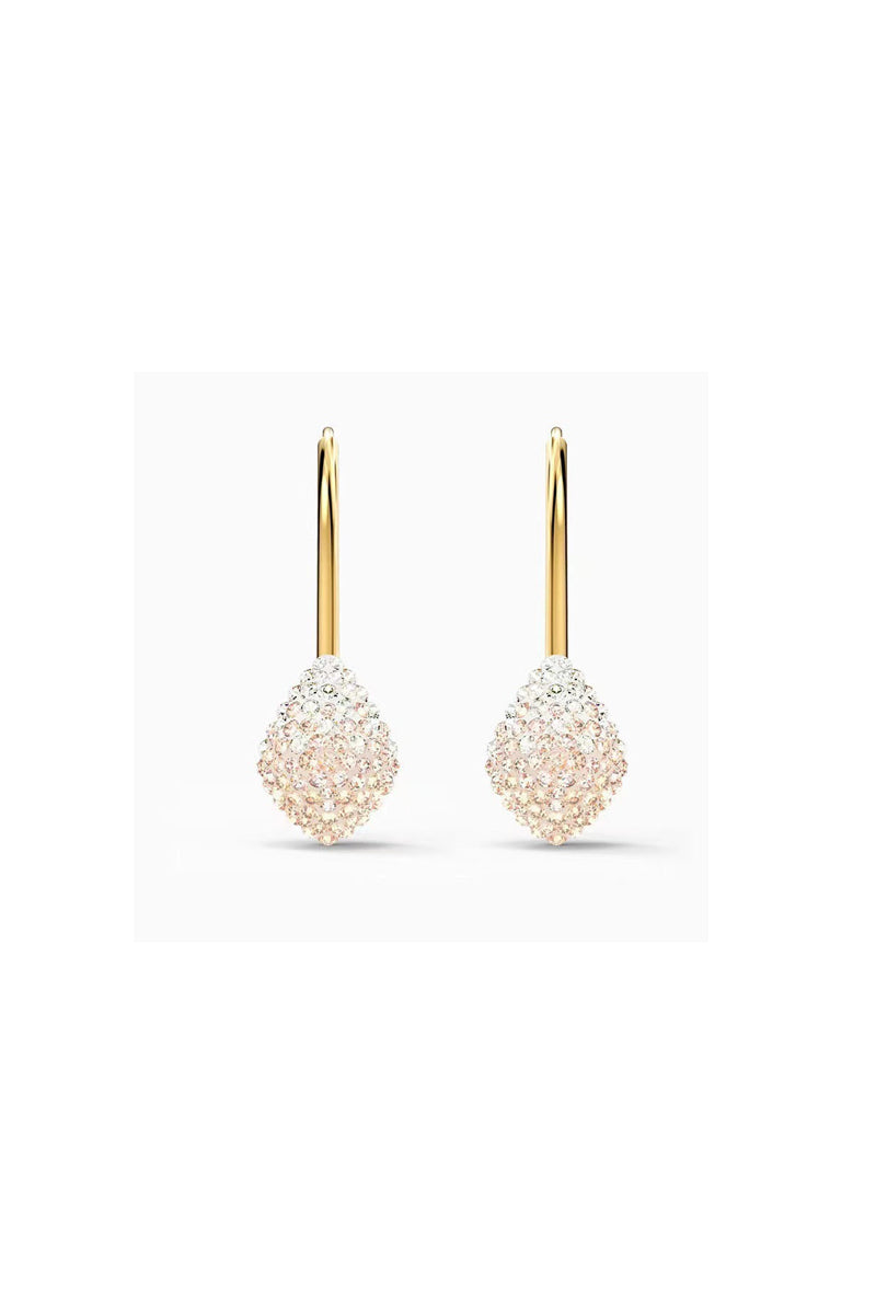 Gradient Champagne Drop stud Crystal diamond earrings 810230936368