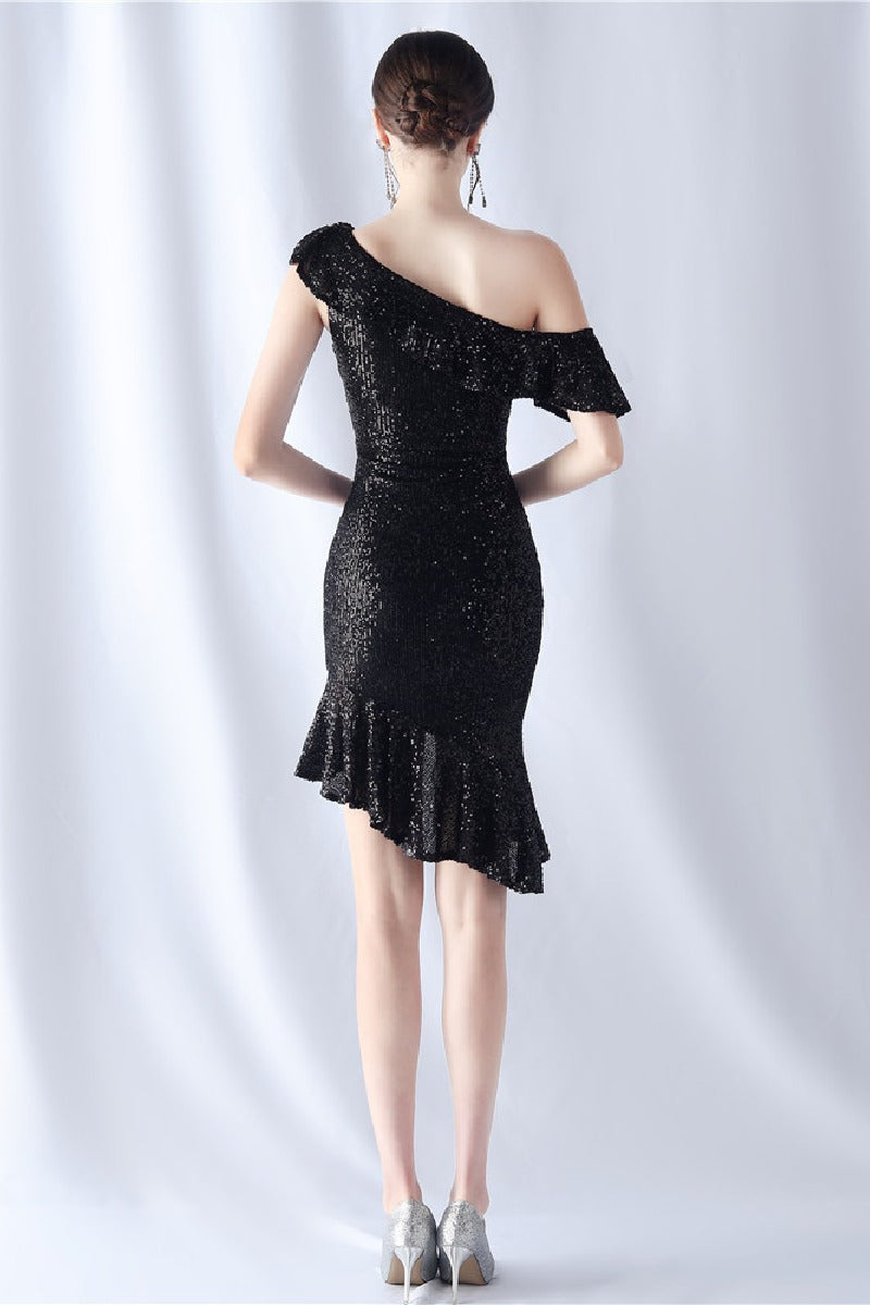 Sheath-Column Knee Length Sequined  Dress 803821408027