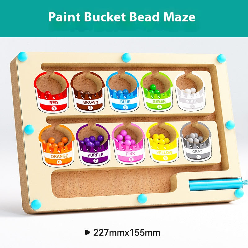 Children's magnetic wooden bead maze toy 844735599183